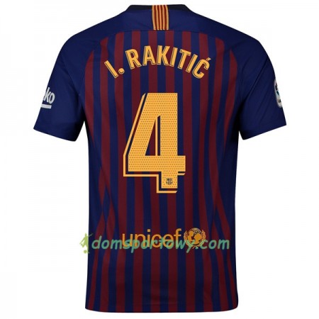 Koszulka FC Barcelona I.Rakitic 4 Domowe Koszulki Piłkarskie 2018-2019 Krótki Rękaw
